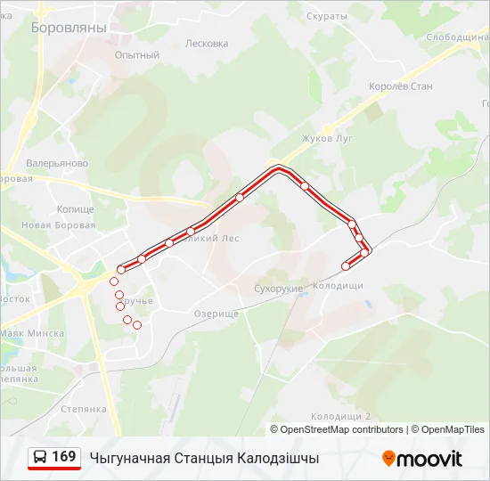 Автобус 169: карта маршрута