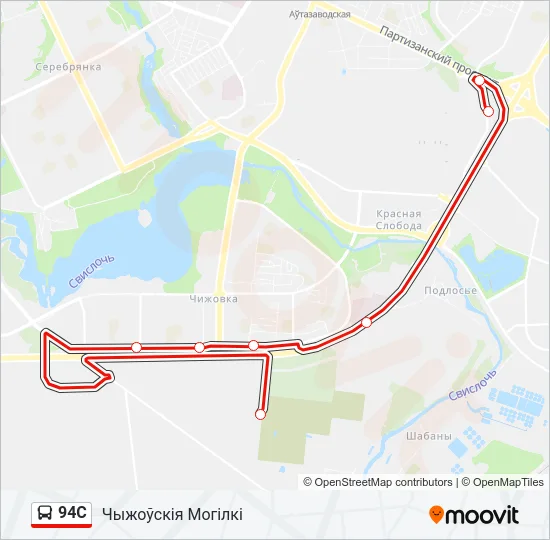 94С Bus Line Map