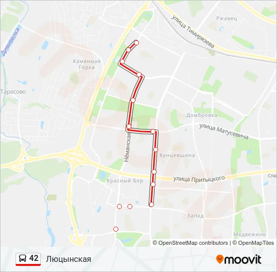 Автобус 42: карта маршрута