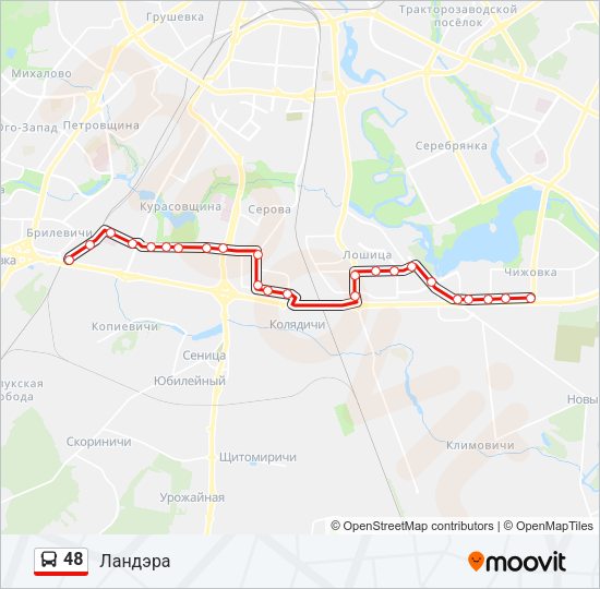 Автобус 48: карта маршрута