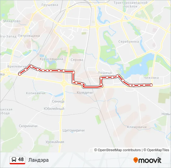 Автобус 48: карта маршрута