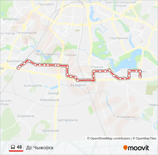 Автобус 48: карта маршрута