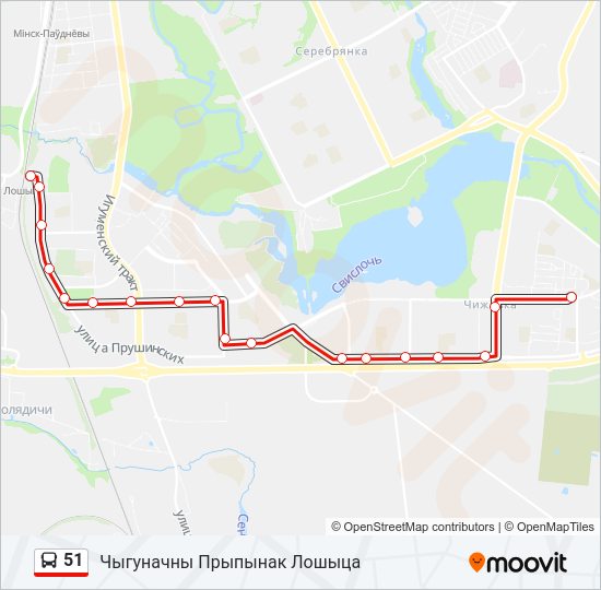 Автобус 51: карта маршрута
