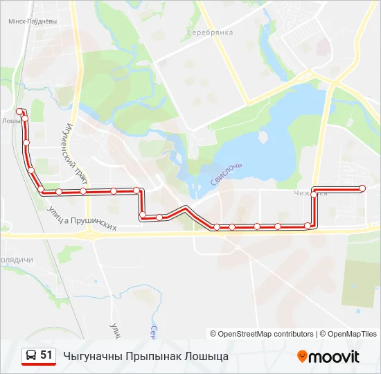 51 Bus Line Map
