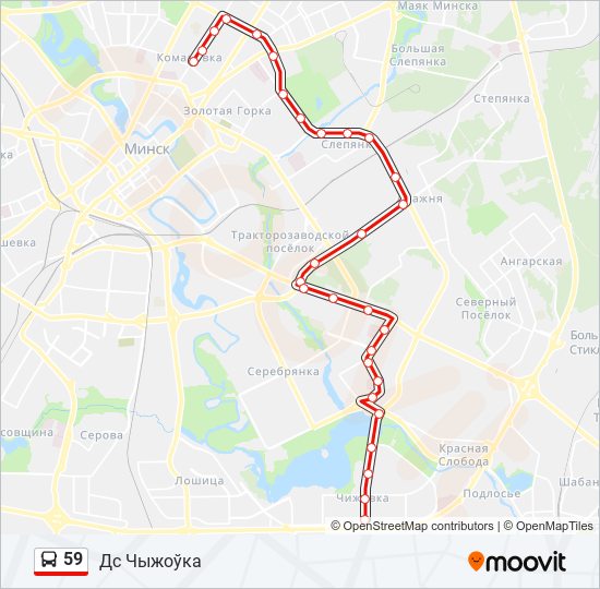 59 bus Line Map