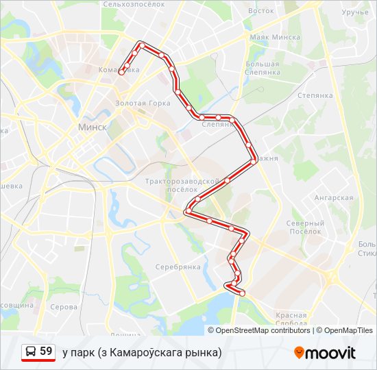 Автобус 59: карта маршрута