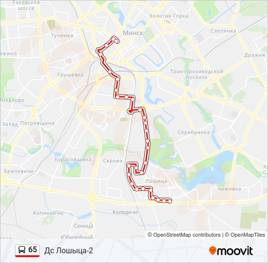 65 bus Line Map