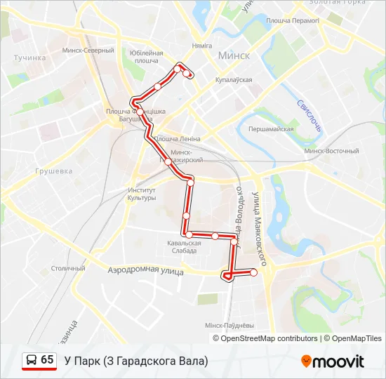 Автобус 65: карта маршрута