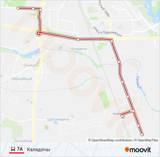 Автобус 7А: карта маршрута