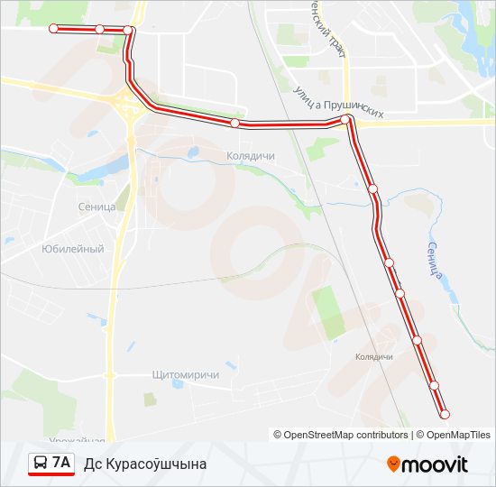 Автобус 7А: карта маршрута