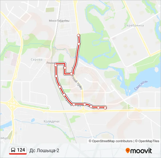 Автобус 124: карта маршрута