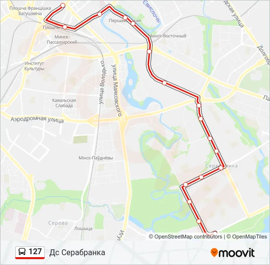127 Bus Line Map