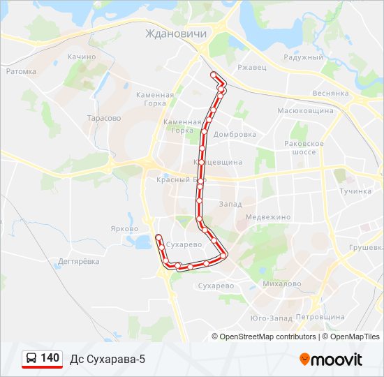 140 bus Line Map