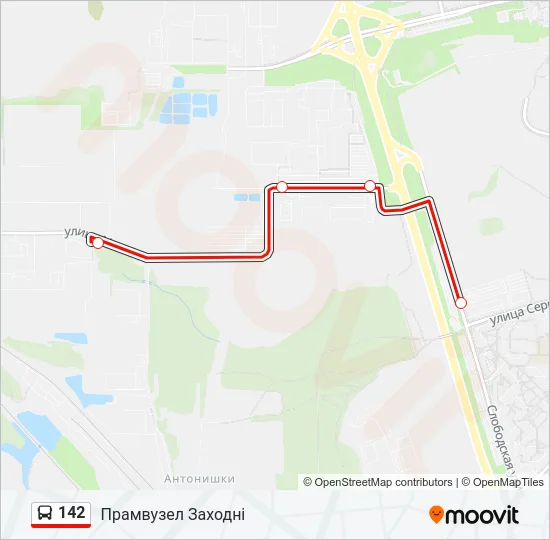 Автобус 142: карта маршрута