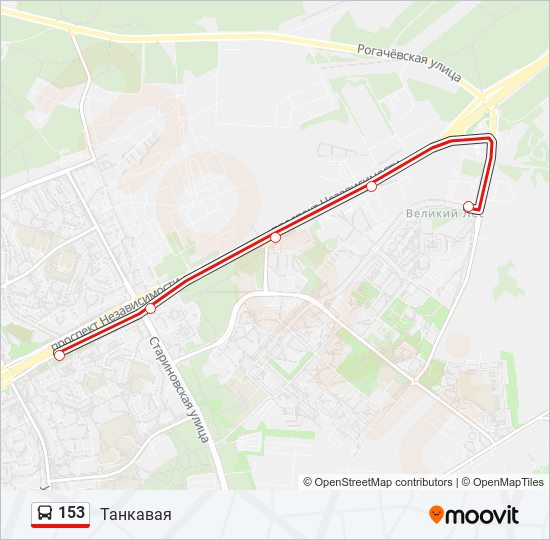 153 bus Line Map