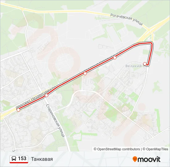 153 Bus Line Map