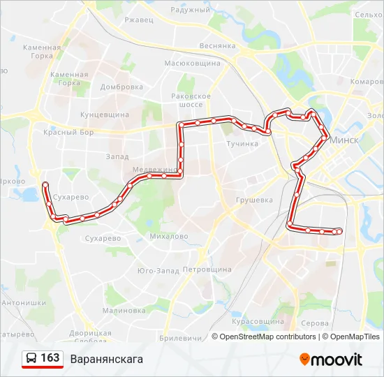 Автобус 163: карта маршрута