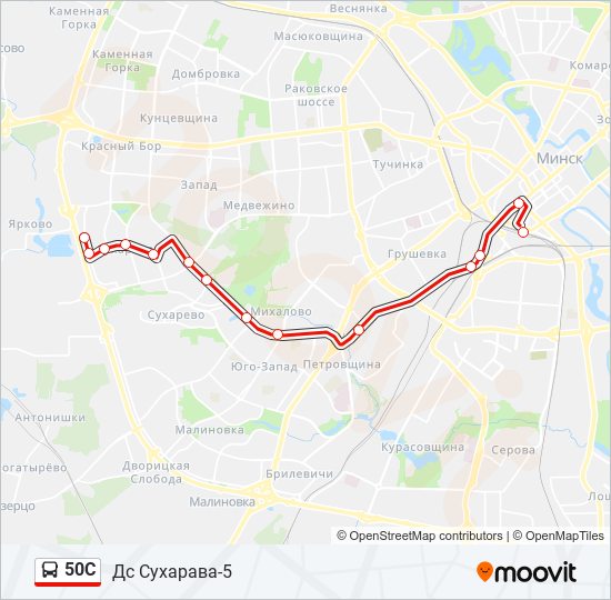 50С bus Line Map