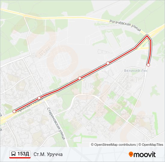 153Д bus Line Map