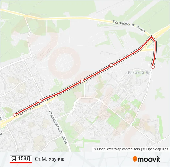 Автобус 153Д: карта маршрута
