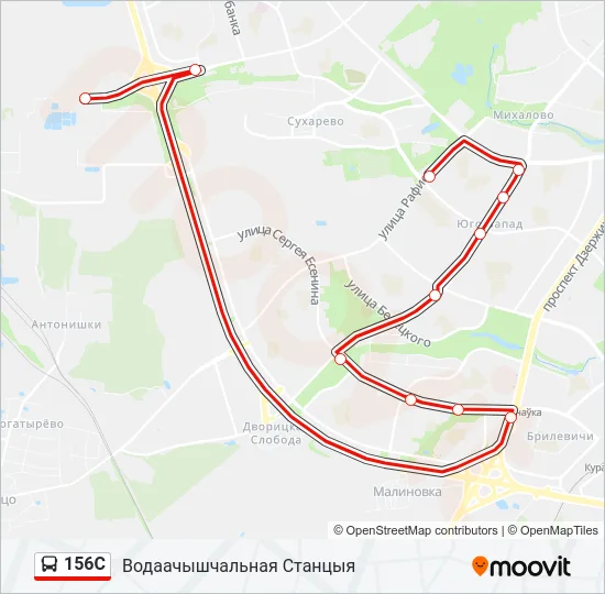 156С Bus Line Map