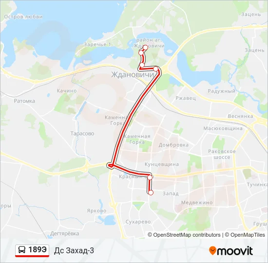Автобус 189Э: карта маршрута