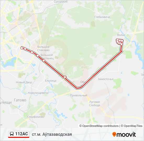 112АС Bus Line Map