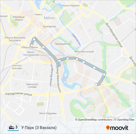 Троллейбус 3: карта маршрута