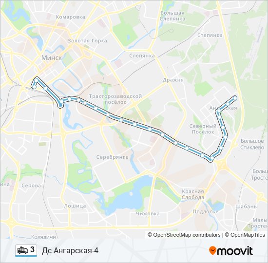 Троллейбус 3: карта маршрута