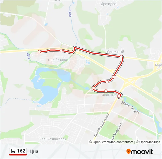 Автобус 162: карта маршрута