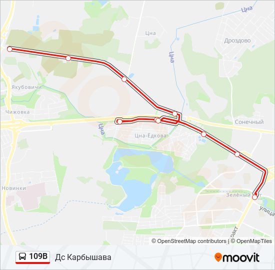 109В bus Line Map