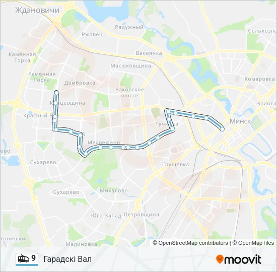 9 Trolleybus Line Map