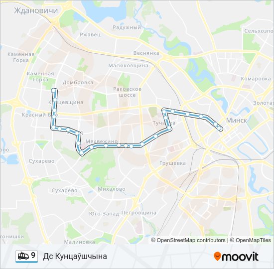 Троллейбус 9: карта маршрута