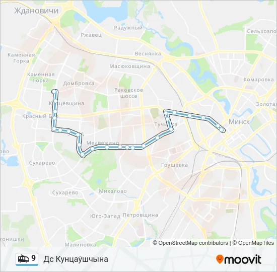 Троллейбус 9: карта маршрута