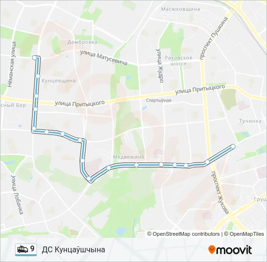Троллейбус 9: карта маршрута
