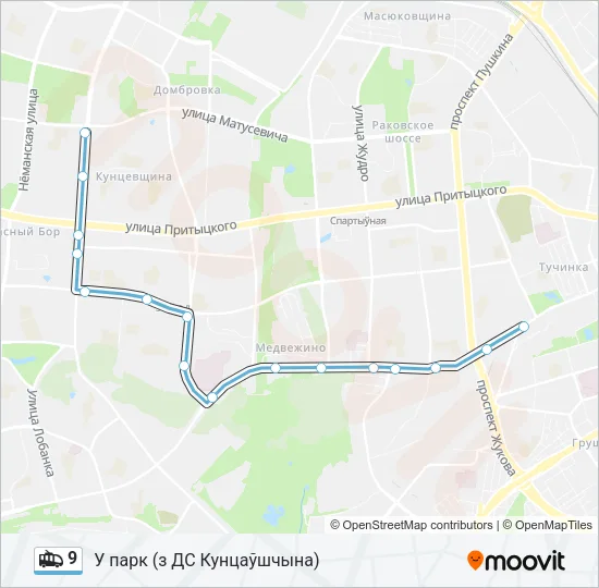 9 Trolleybus Line Map