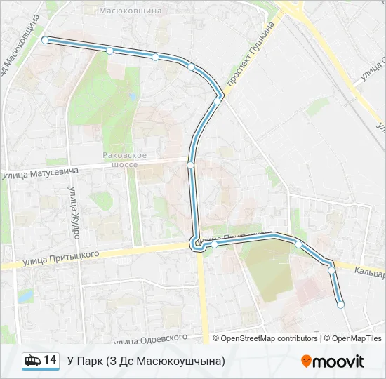 14 Trolleybus Line Map