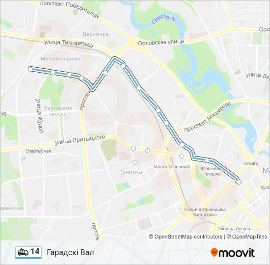 14 Trolleybus Line Map
