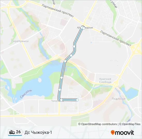 26 Trolleybus Line Map