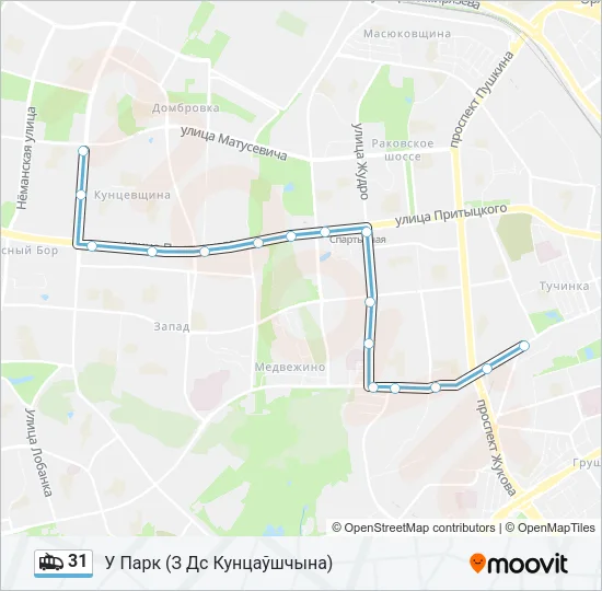 Троллейбус 31: карта маршрута