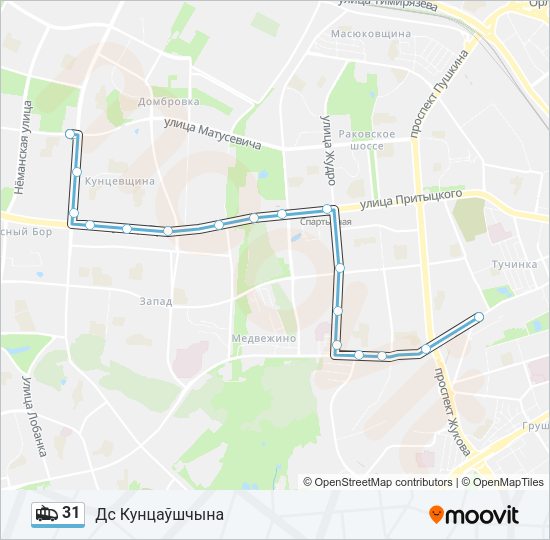 Троллейбус 31: карта маршрута