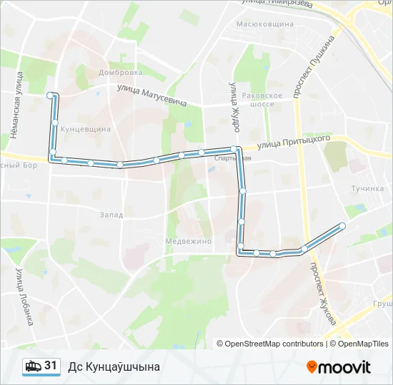 Троллейбус 31: карта маршрута