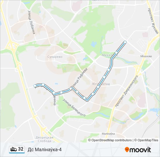Троллейбус 32: карта маршрута