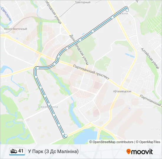 41 Trolleybus Line Map