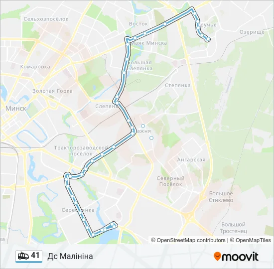 41 Trolleybus Line Map