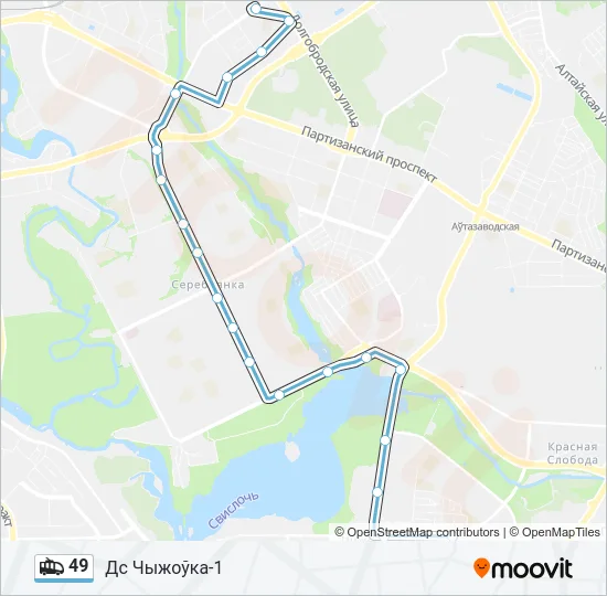 49 Trolleybus Line Map