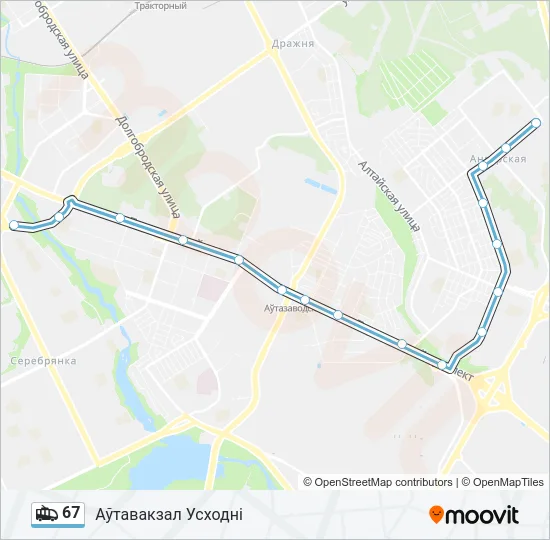 67 Trolleybus Line Map