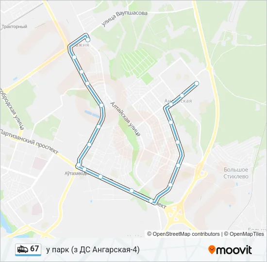 67 Trolleybus Line Map