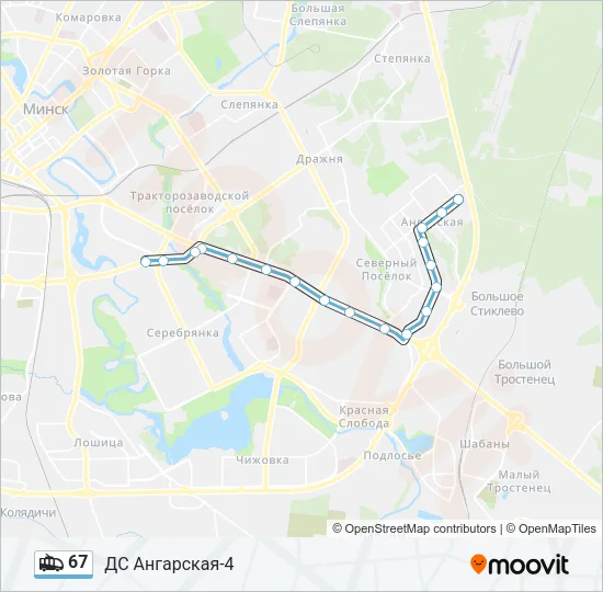 67 Trolleybus Line Map