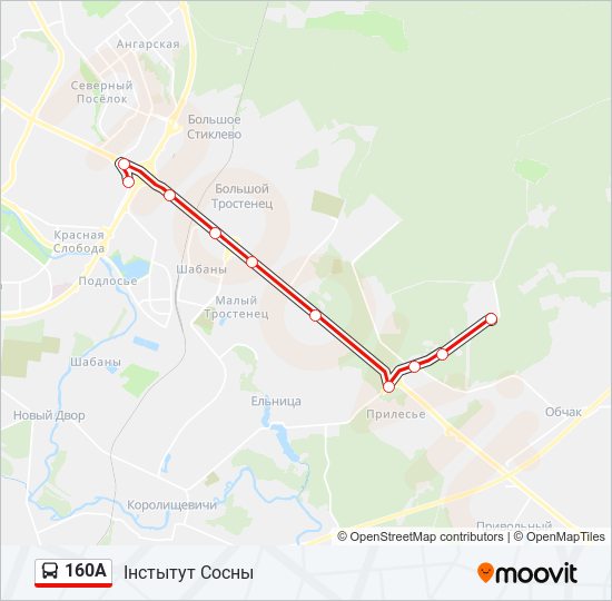 160А bus Line Map